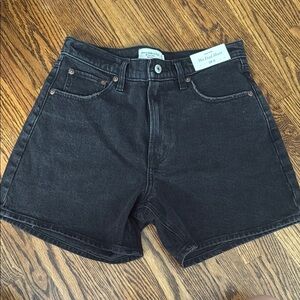 Abercrombie & Fitch Black Jean Shorts High-Waisted Denim